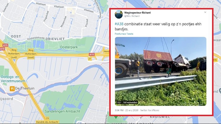 Polak rozbił ciężarówkę w Holandii. Uwalniano go z kabiny przez dwie godziny