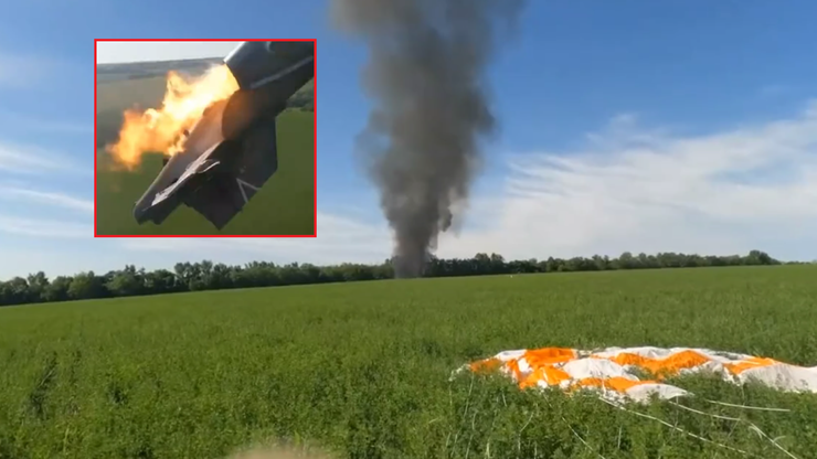 Wojna w Ukrainie. Rosyjski samolot zestrzelony. Jest nagranie pilota