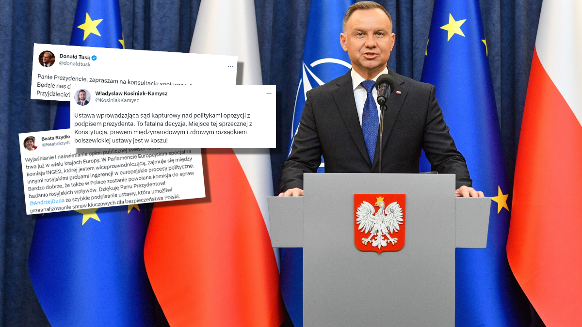 Andrzej Duda podpisał ustawę ws. komisji ds. rosyjskich wpływów. Tusk zaprasza na "konsultacje"