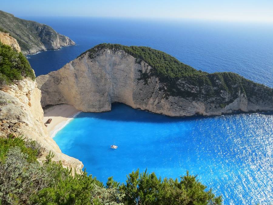 Słynna plaża na Zakynthos