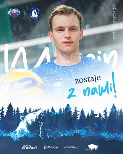 Ślepsk Malow Suwałki - skład na sezon 2025/2026. Siatkarze, trener, transfery