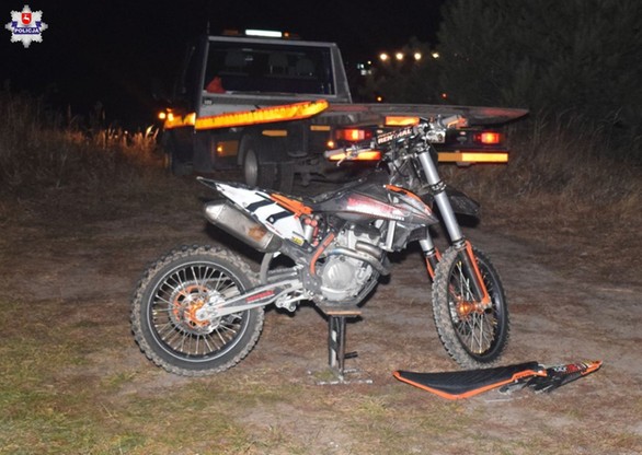Motocykl poszkodowanego 25-latka, z którym zderzył się kierowca quada