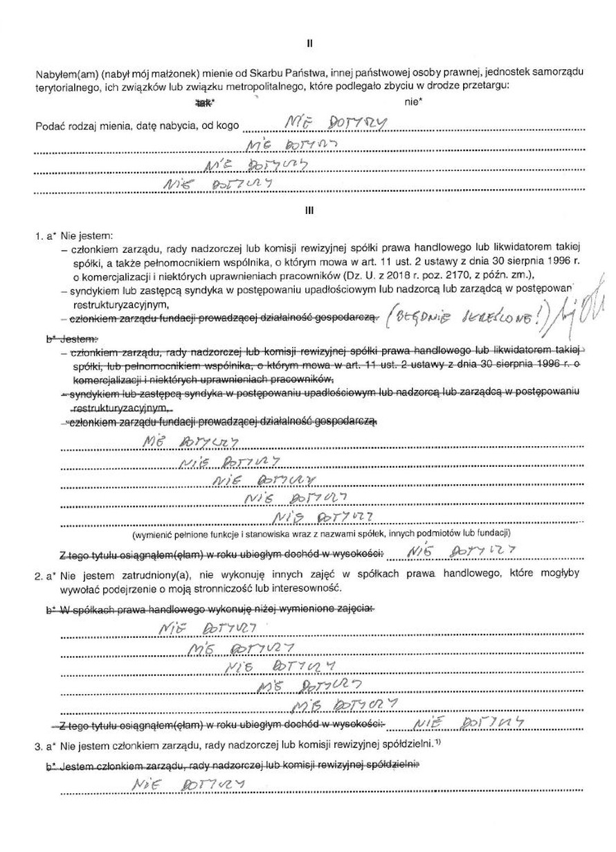 Oświadczenie majątkowe prezydenta Andrzeja Dudy, strona 2