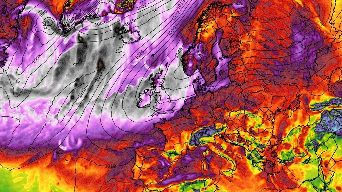 Nadciągają niebezpieczne wichury. Fot. Wxcharts.com