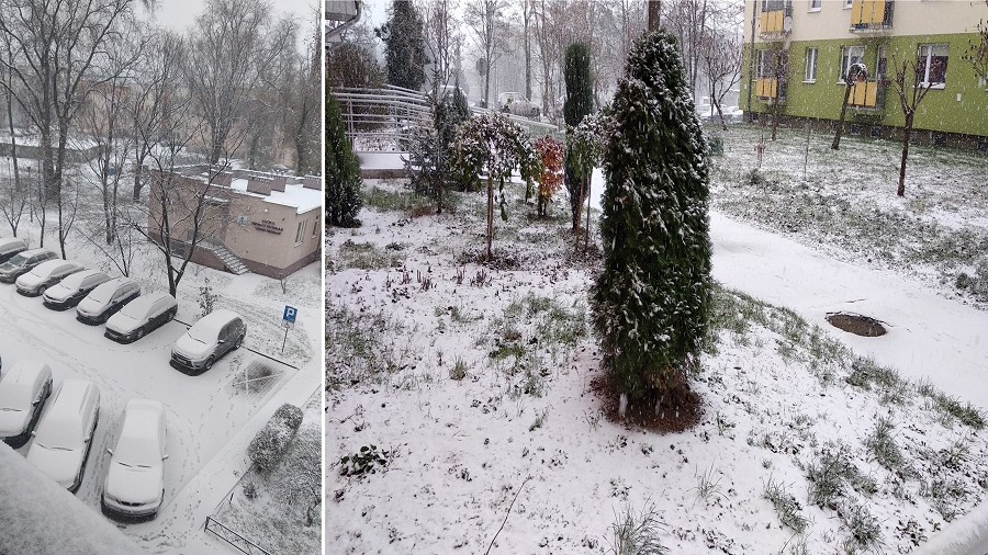 Pierwszy śnieg w Radomiu w woj. mazowieckim. Fot. Krzysztof / TwojaPogoda.pl