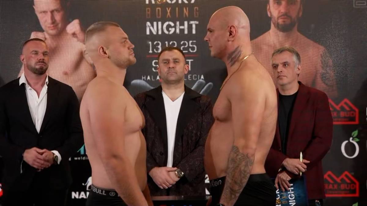 Pięściarze podczas ważenia przed galą Rocky Boxing Night.