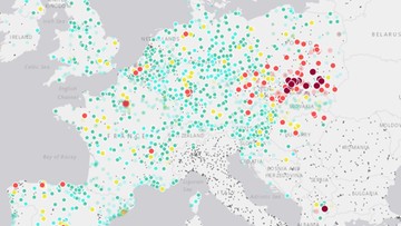 Uruchomiono interaktywną mapę jakości powietrza w Europie