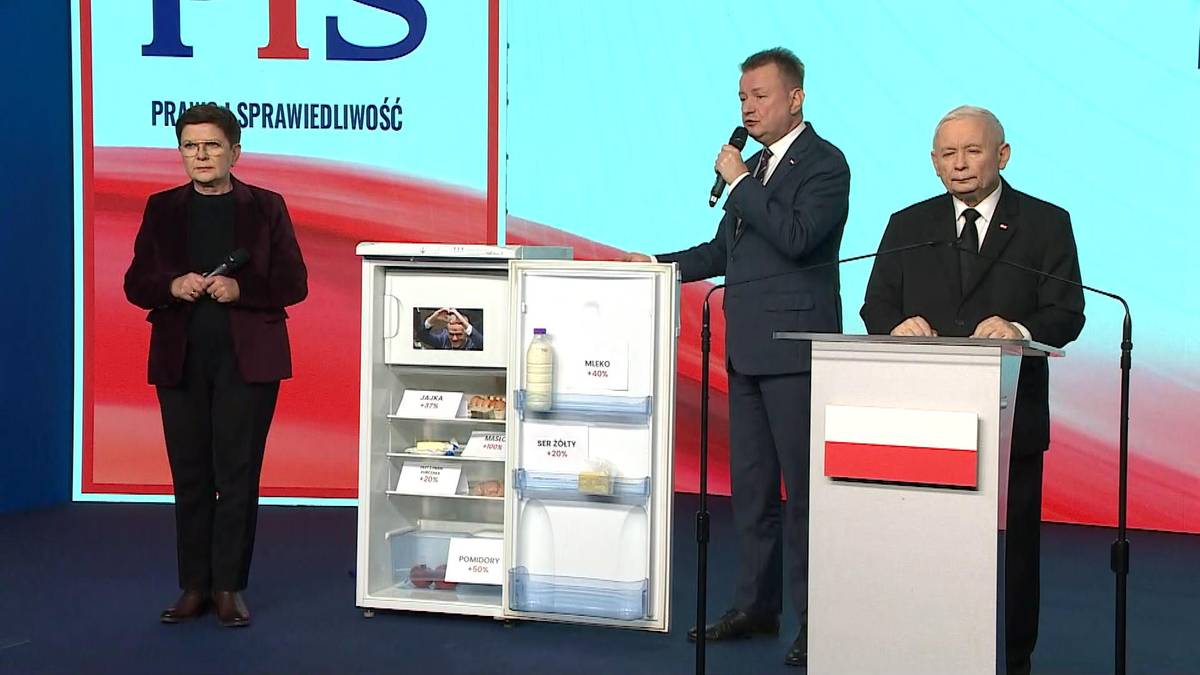 Najpierw sejf, teraz lodówka. PiS zaskoczyło podczas konferencji