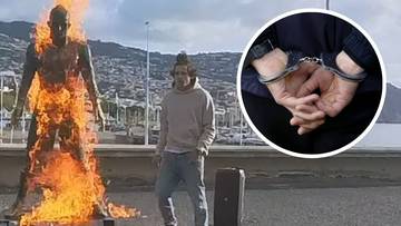 Wandal aresztowany! To on podpalił pomnik Cristiano Ronaldo