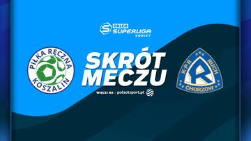 Logo Piłki Ręcznej Koszalin, napis "SKR&Oacute;T MECZU" oraz logo KPR Ruch Chorz&oacute;w.