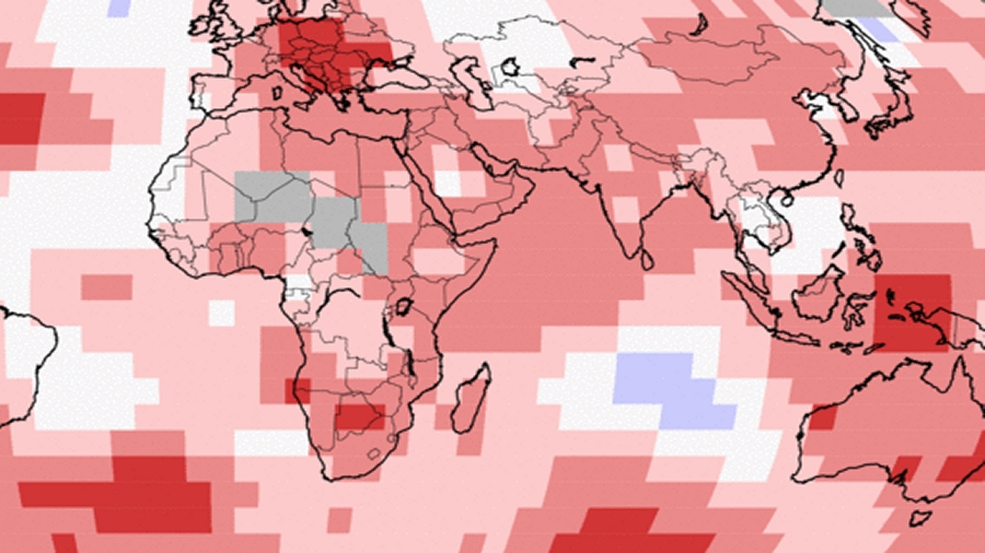 Anomalie temperatury w kwietniu 2018 roku na świecie. Fot. NOAA.