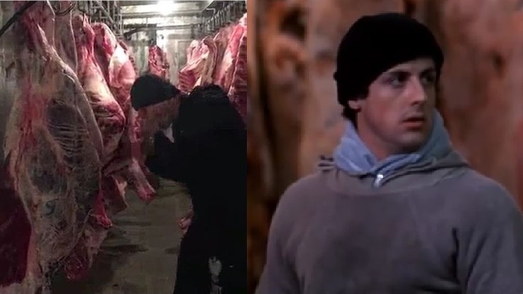 Szpilka niczym Rocky trenował na mięsie. Internet zawrzał
