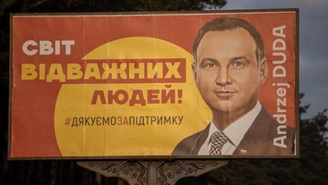Andrzej Duda na plakatach w Irpieniu. Ukraińcy dziękują za wsparcie