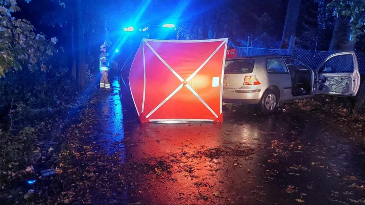 Grochocice. Kierowca nie żyje, pasażerowie w szpitalu po wypadku