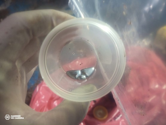 Rtęć pobrana z pojemników 