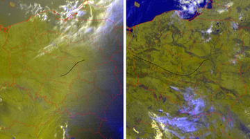 Dym z Marywilskiej 44 widoczny z kosmosu. Są zdjęcia 