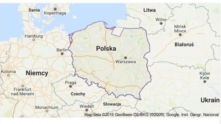Mapy Google oddały część Polski Rosji