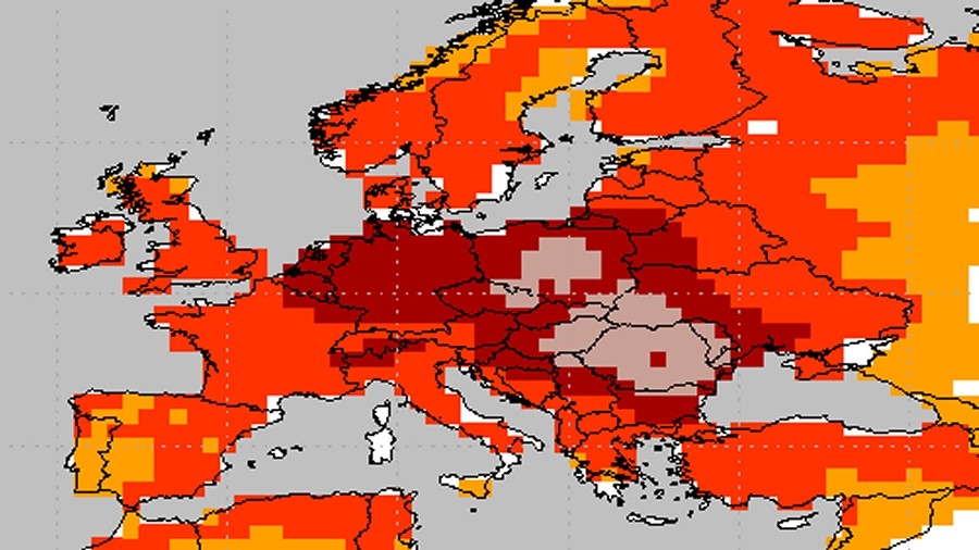 Anomalie temperatury prognozowane na styczeń 2023 roku w Europie. Fot. NOAA / CFS.