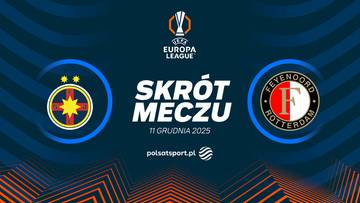 Logo FCSB po lewej, logo Feyenoord Rotterdam po prawej, napis "SKRÓT MECZU" pośrodku, logo Ligi Europy na górze i datę 11 grudnia 2025.
