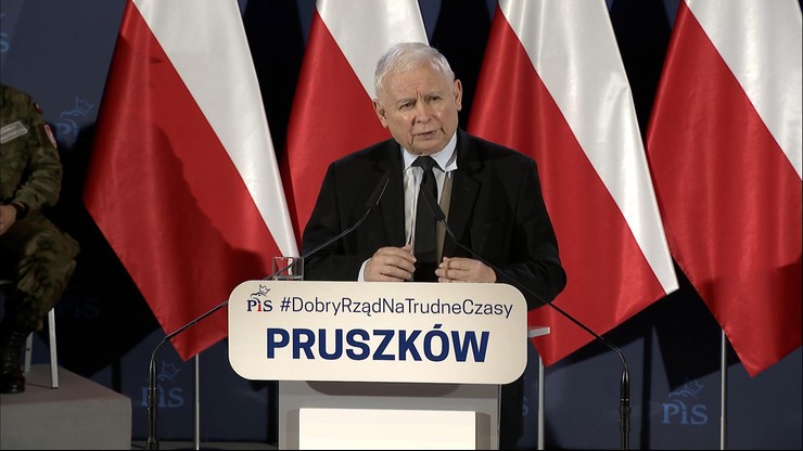 Jarosław Kaczyński w Pruszkowie: Zabronimy brania premii kierującym spółkami Skarbu Państwa