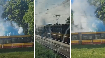 Tramwaj stanął w ogniu. Groźny incydent w Warszawie