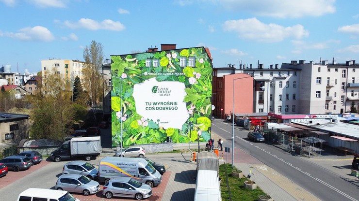 W Rybniku powstał mural pochłaniający smog. Start akcji "Czyste, Zielone Miasta"