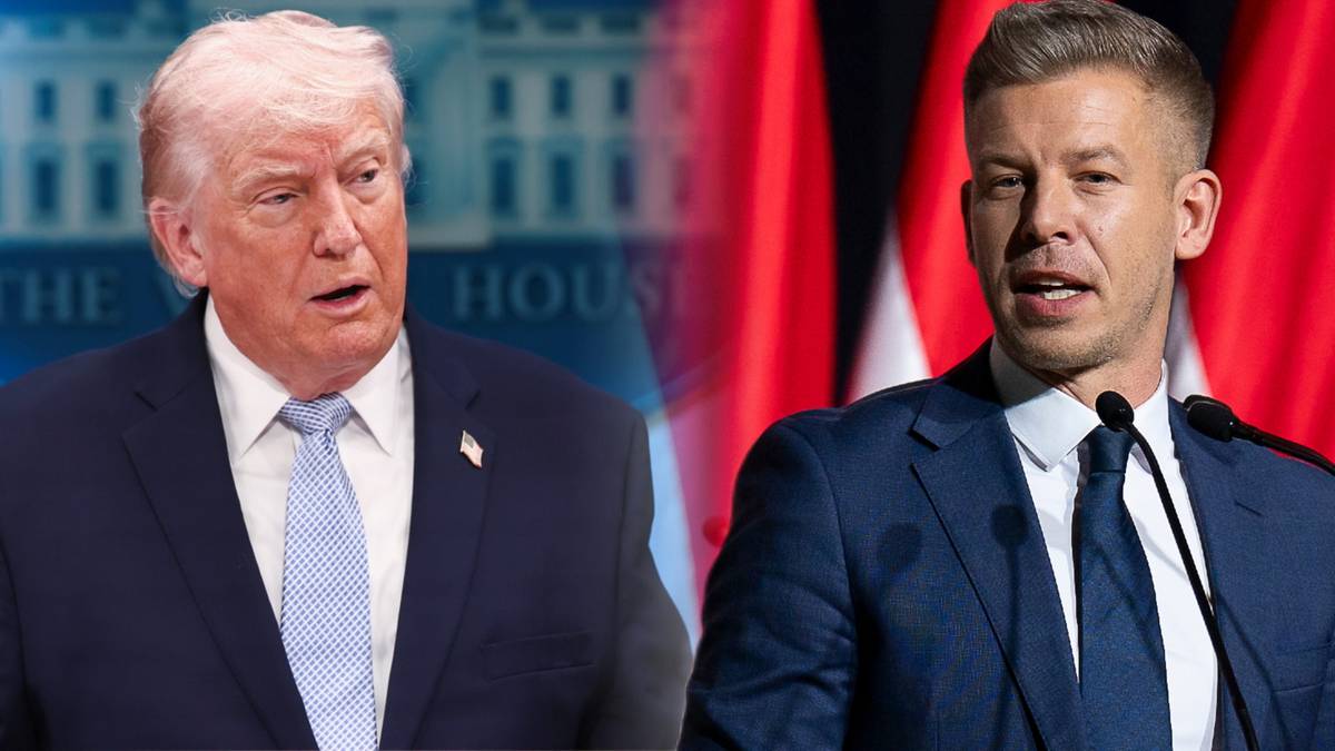 Zdjęcie przedstawia kolaż dw&oacute;ch polityk&oacute;w: po lewej Donald Trump, po prawej J.D. Vance.