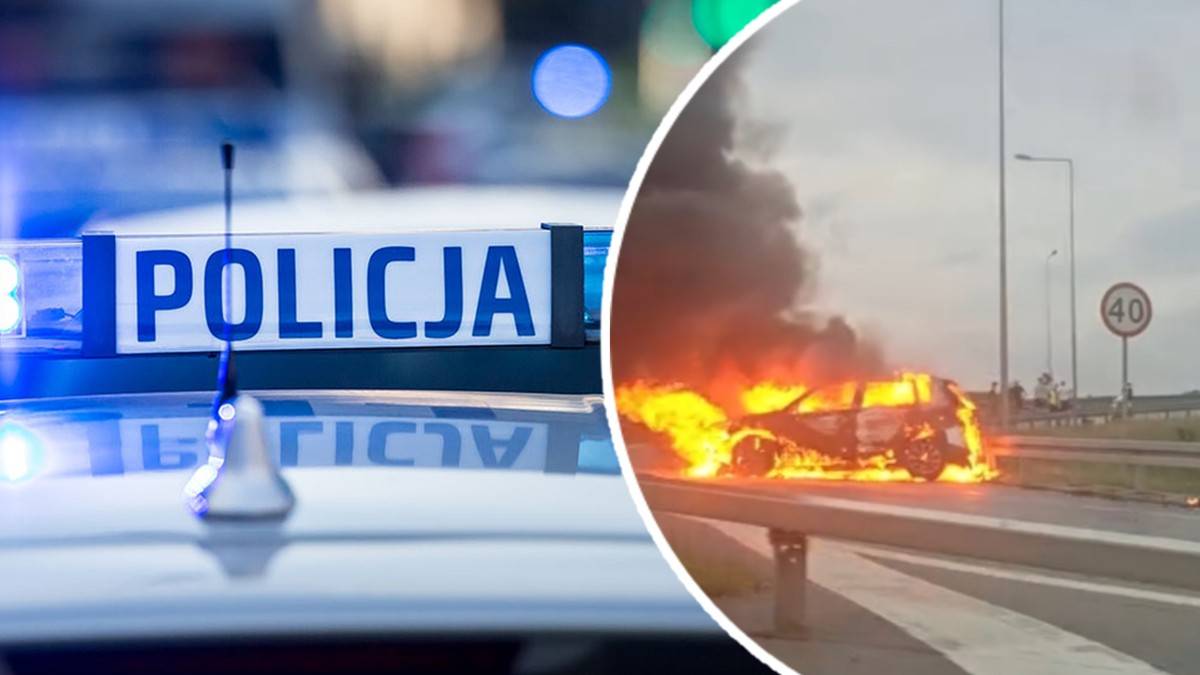 Samochód stanął w płomieniach. W środku były cztery osoby, w tym dwoje dzieci