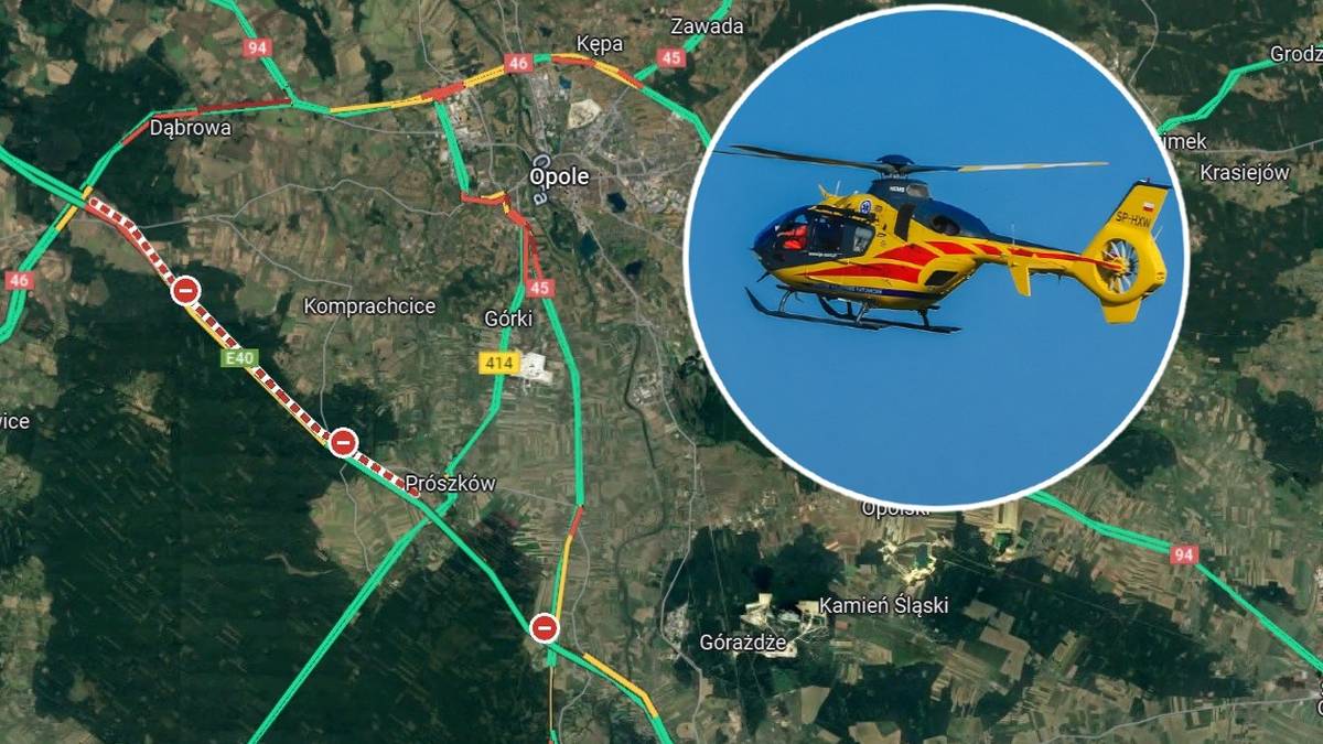 Groźny wypadek na A4 z udziałem cysterny. Autostrada zablokowana, w akcji śmigłowce LPR