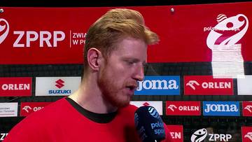 Tomasz Gębala, siatkarz reprezentacji Polski, udziela wywiadu.