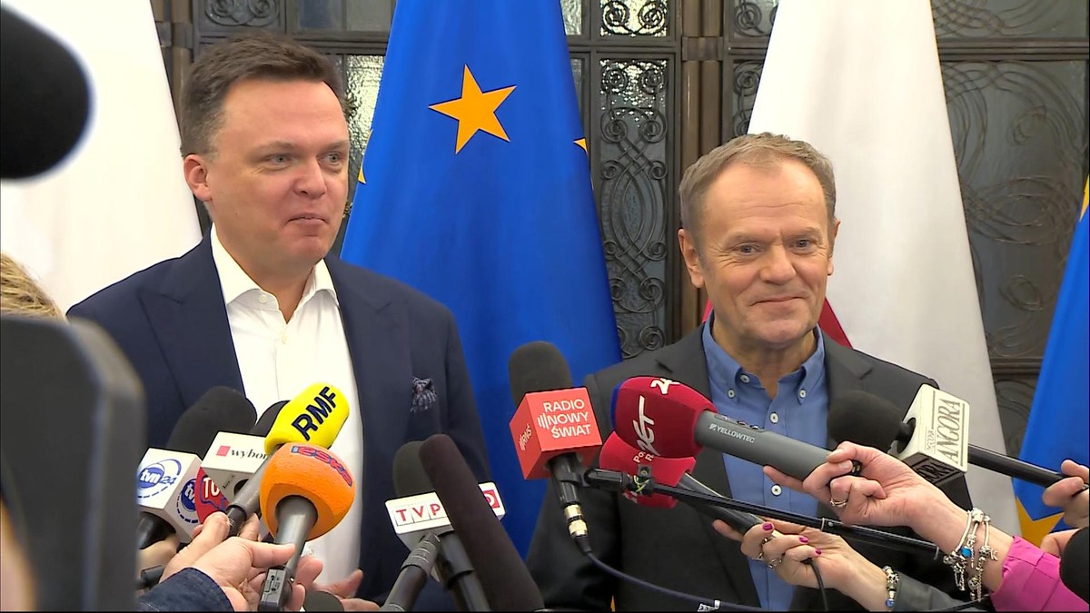 Spotkanie D. Tusk - Sz. Hołownia. "Marszałek zaproponował scenariusz, który ułatwi powołanie rządu"