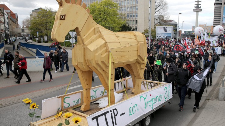 "TTIP - Koń Trojański". Wielki protest przeciwko porozumieniu o wolnym handlu UE-USA
