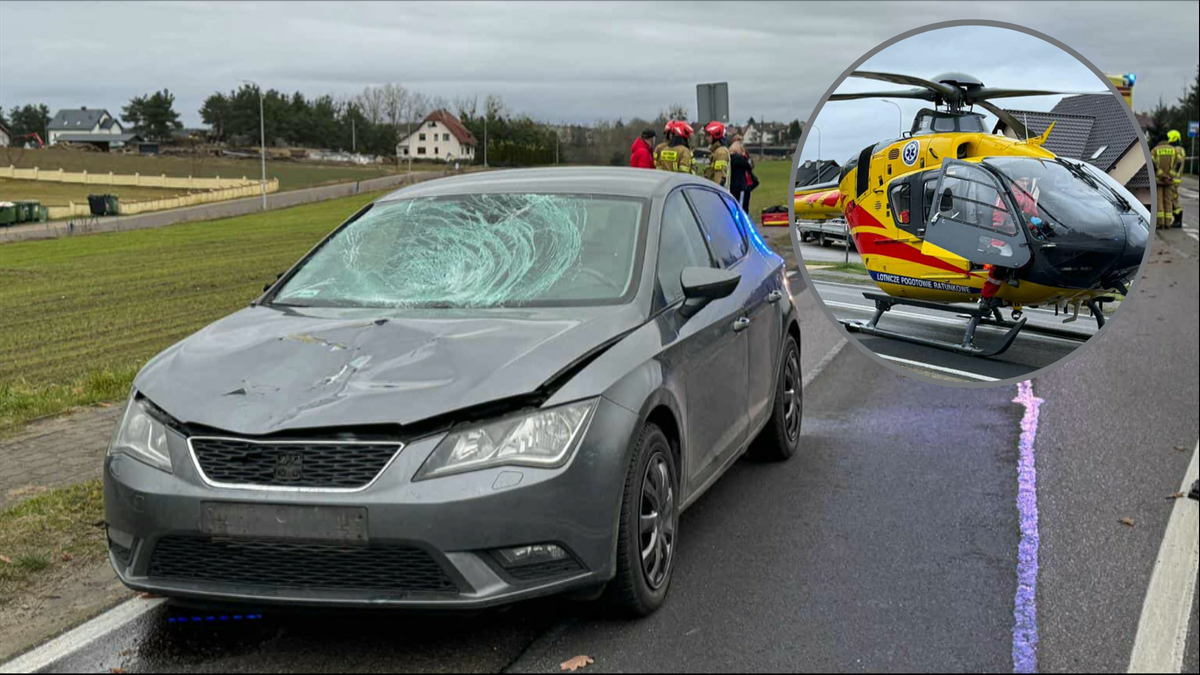 Nastolatka potrącona na przejściu dla pieszych. Lądował śmigłowiec LPR