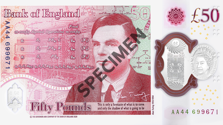 Alan Turing na angielskim banknocie. Agencja wywiadu ukryła 12 zagadek na jego cześć