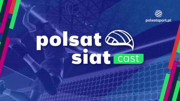 Grafika z logo Polsat SiatCast i zdjęciem siatkarza w akcji, zapowiadająca p&oacute;łfinał PlusLigi.