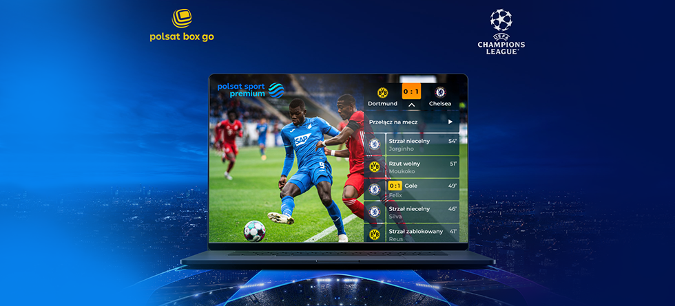 Polsat Box Go wprowadza interaktywne statystyki do transmisji Ligi Mistrzów UEFA