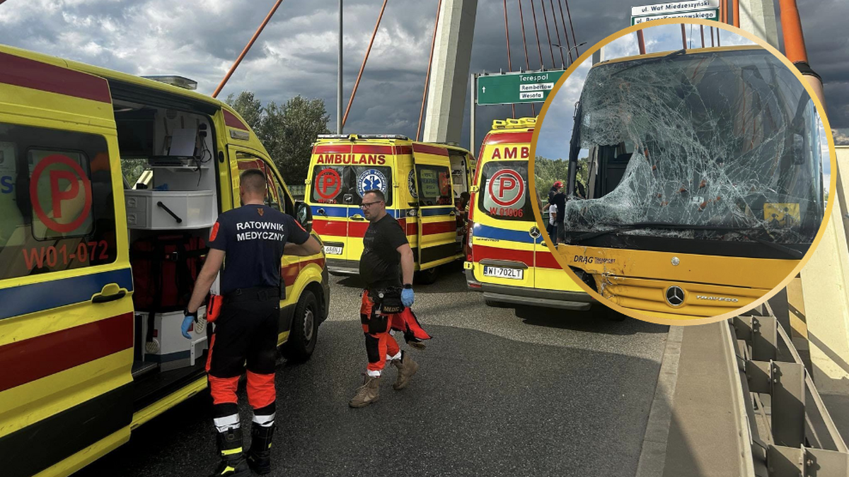 Wypadek autokaru w Warszawie. Są ranni