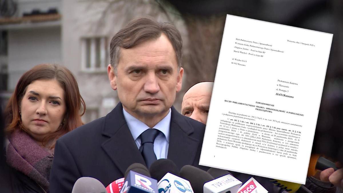 Zbigniew Ziobro oskarża ministra sprawiedliwości. "Składam zawiadomienie o podejrzeniu przestępstwa"