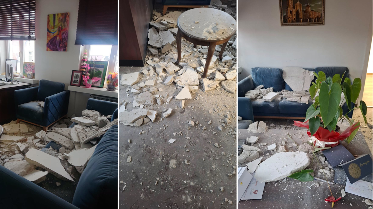 Przyszła do pracy, zobaczyła zawalony sufit. Groźny incydent w ratuszu