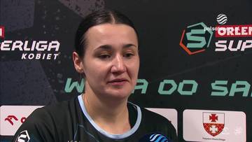 Joanna Kozłowska, zawodniczka Energa Start Elbląg, podczas wywiadu po meczu.