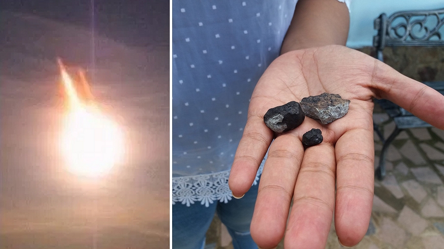 Fragment meteorytu, który spadł na zachodnie krańce Kuby. Fot. Facebook / Fátima Rivera Amador.