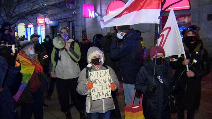 Manifestacja "Solidarni z Białorusią". Interweniowała policja