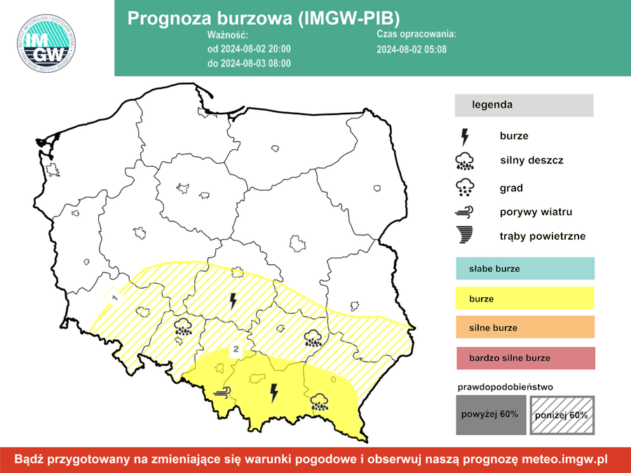 Burze w sobotni poranek. Fot. METEO IMGW