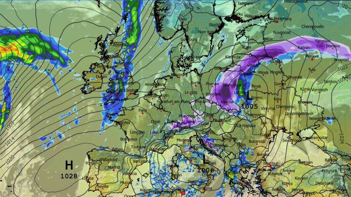W połowie tygodnia opady deszczu stopniowo zaczną zastępować opady samego śniegu