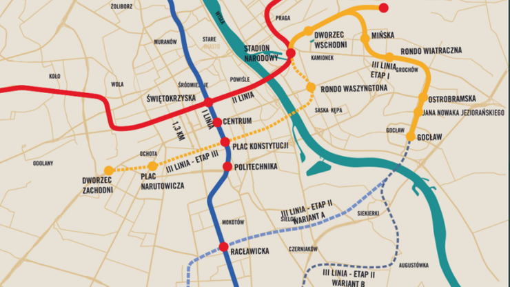 Ruszy budowa III linii metra w Warszawie. Gdzie zaplanowano stacje?