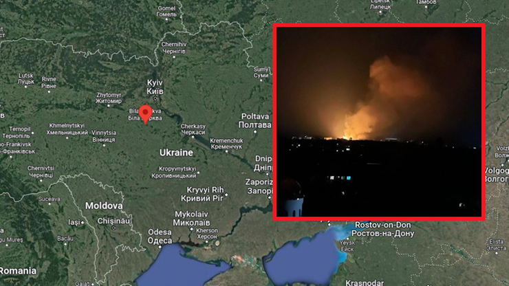 Wojna w Ukrainie. Rosyjski atak na obwód kijowski. Celem dronów kamikadze Biała Cerkiew
