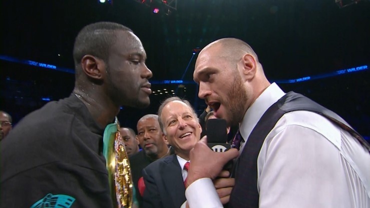 Starcie Wildera i Fury'ego! Musiała interweniować ochrona (WIDEO)