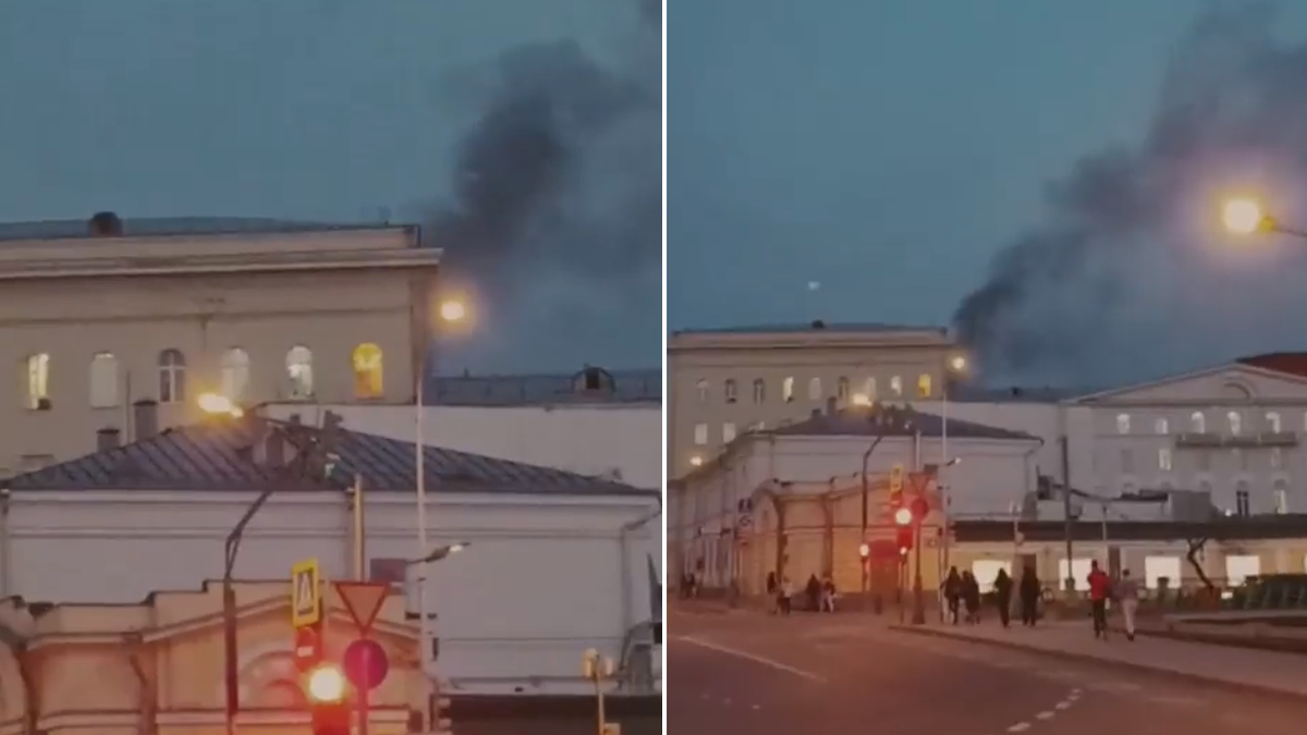 Moskwa: Pożar w budynku MON. Kłęby dymu nad stolicą Rosji