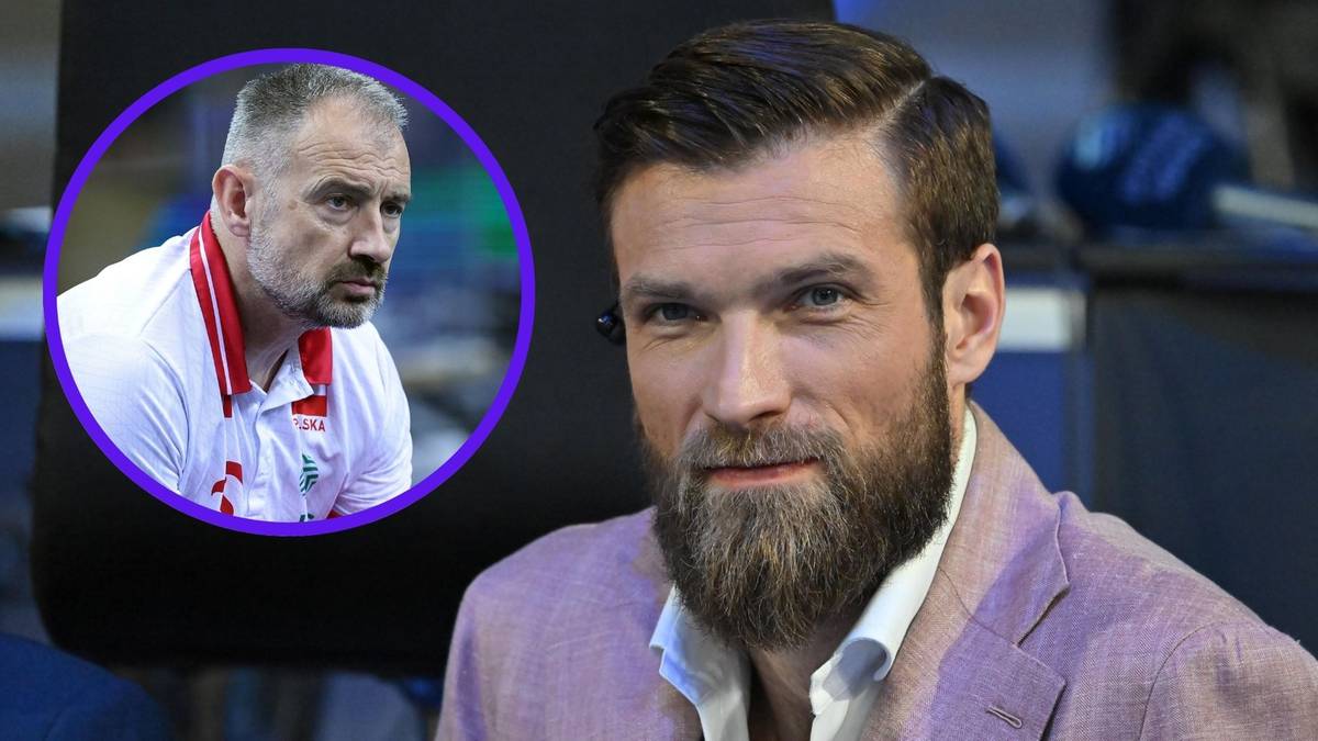 Dwóch mężczyzn, jeden w okręgu z tyłu, w stroju sportowym, drugi z przodu w garniturze.