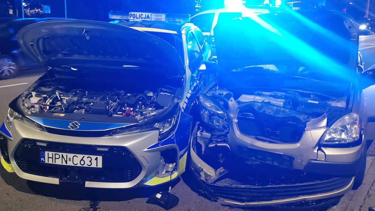 Pościg ulicami Trójmiasta. Uszkodzony radiowóz, ranny policjant
